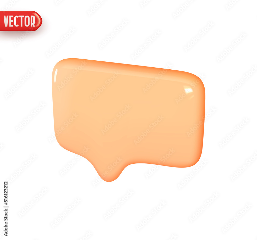 Wall mural notification message dialog. realistic 3d design in plastic cartoon style. icon isolated on white ba