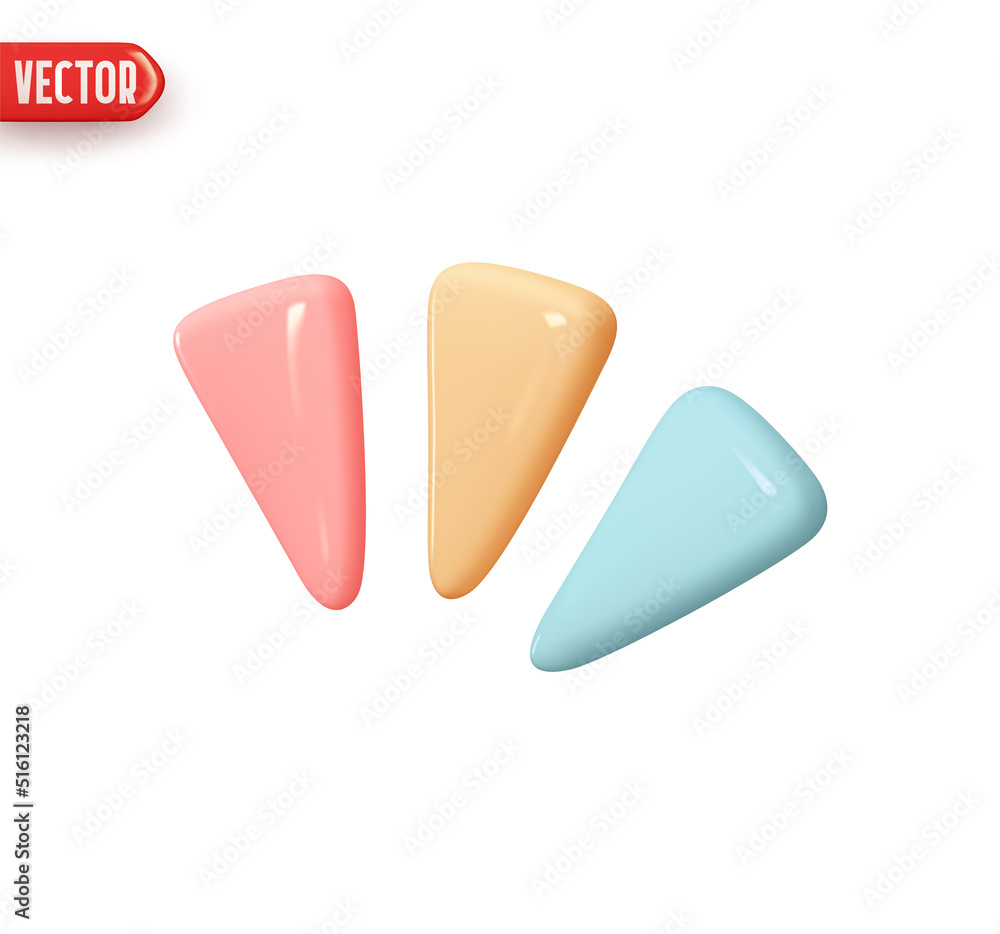 Poster infographic element, pause and load share of particles. realistic 3d design in plastic cartoon style