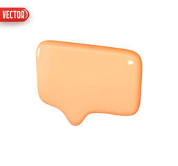Notification message dialog. Realistic 3d design In plastic cartoon style. Icon isolated on white background. Vector illustration