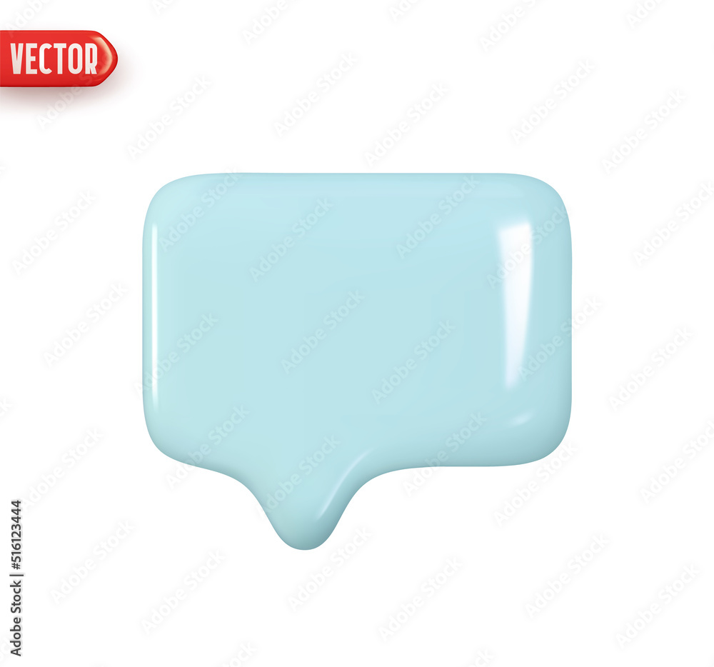 Fototapete notification message dialog. realistic 3d design in plastic cartoon style. icon isolated on white ba