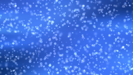 Abstract glowing blue background with white bokeh
