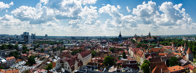 Panorama of the city of Tallinn, Estonia in fine weather
