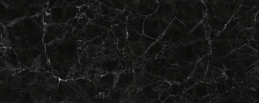 Panorama black marble stone texture for background or luxurious tiles floor and wallpaper decorative design.