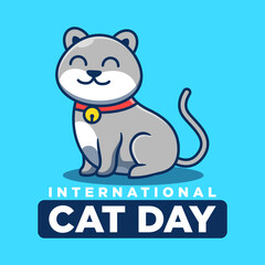 Vector illustration of international cat day