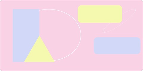 Abstract Pastel Colored Paper Minimalism Background Geometric Shapes and Lines