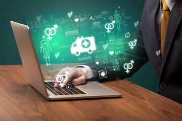 hand browsing on the internet for medical issues