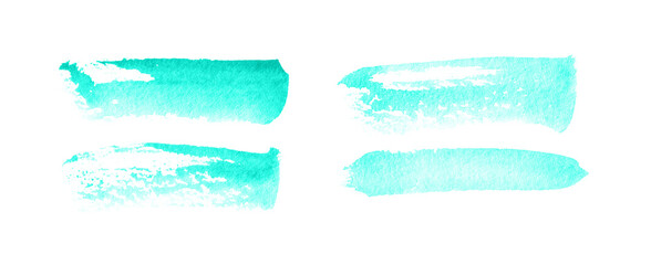 Watercolor autumn texture stroke with white background. Light bright blue abstract landscape gradient. Sky batik graphic. Fall color painting. Design illustration brush. Aquarelle art backdrop