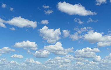 beautiful blue sky with clouds on bright sunny day for abstract background