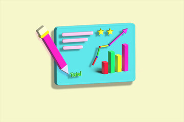 3d Concept Illustration Analysis Sales Data Sales Statistics Data Collection Marketing.