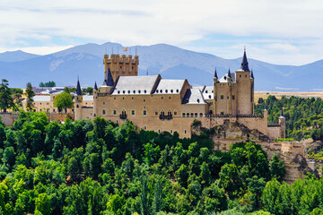 Fototapeta na wymiar Medieval castle in the city of Segovia, a UNESCO World Heritage Site, Spain.