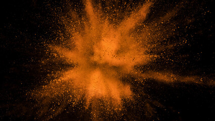 Orange Colored powder explosion.