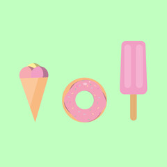 Set of simple sweets for t shirts