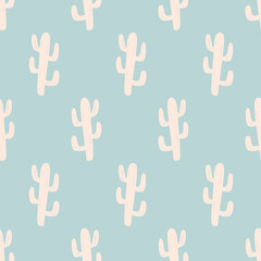 Fototapeta premium South western Cacti simple boho seamless pattern