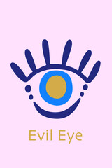 Evil eye ethnic wall art template
