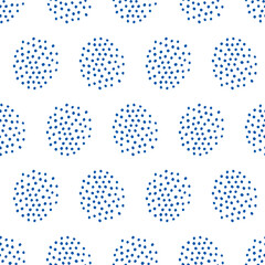Group of blue small dots seamless pattern.