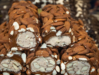 Dessert Turkish delight close up