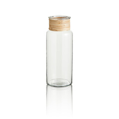 clear glass jar empty isolated on white background with clipping path