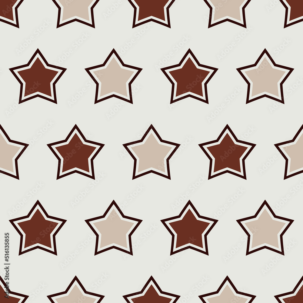 Poster the stars are the same coffee color. vector seamless star pattern.
