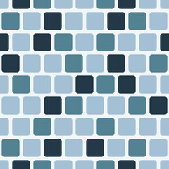 Cold blue tiles. Vector and seamless minimal rounded tile.