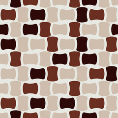 Coffee tiles seamless. Vector brown pattern. Interior print made of coffee pattern in the form of a tile.
