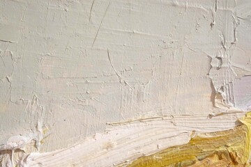 Abstract light background with impasto texture. Photic brushstroke of oil painting close-up. Colorful gentle thick paint texture banner design, template social media creative backdrop, cover, poster.