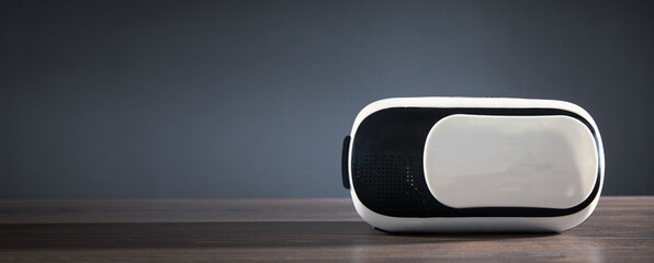 Virtual reality glasses on the table.