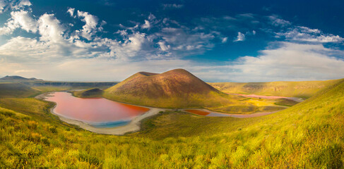 Meke Crater Lake with crystallized pink salt- Konya, Turkey
