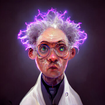 portrait of a mad scientist