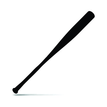 Baseball bat isolated on white background, vector illustration.   
Black baseball bat. Baseball concept.American sport game championship banner design.  professional league banner.Active lifestyle. 