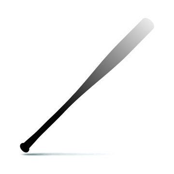 Baseball bat isolated on white background, vector illustration.   
Aluminum baseball bat. Baseball concept.American sport game championship banner design.  professional league banner.Active lifestyle.