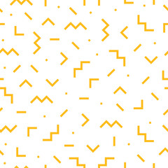 Materiał do szycia Yellow memphis design seamless pattern.