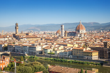 Fototapeta na wymiar Panoramic view of Florence from Piazzale Michelangelo, Florence