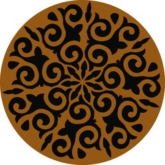 Indian Traditional and Cultural Rangoli, Alpona, Kolam, or Paisley vector line art. Bengal art India. for textile printing, logo, wallpaper
