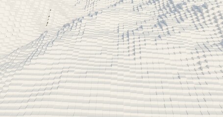 terrain made of dots and cubes 3D