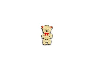 Yellow bear flex sticker clothes on white background