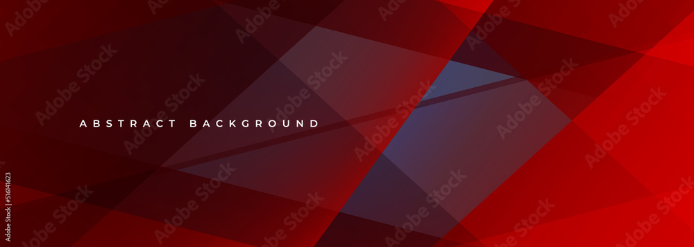 Wall mural dark red abstract background. red modern abstract wide banner with geometric shapes. vector illustra