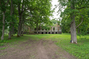Fototapeta na wymiar ruins of manor in saaremaa, estonia