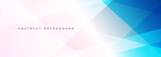 Pink and blue modern abstract wide banner with geometric shapes. Blue and pink abstract background. Vector illustration