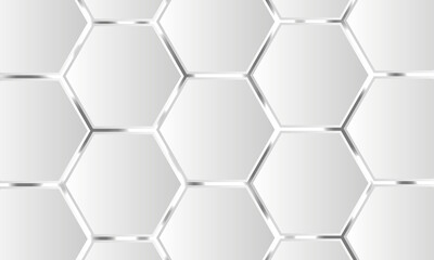 White 3d hexagonal technology vector abstract background. Hexagon modern technology futuristic background vector illustration. White honeycomb texture grid.