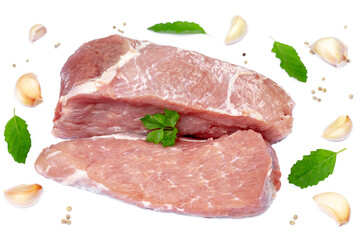 Fresh raw pork on cutting board