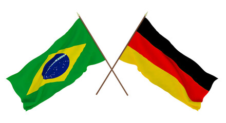 Background for designers, illustrators. National Independence Day. Flags Brazil and Germany