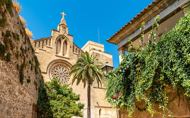 The ancient church of Sant Jaume in Alcudia, Mallorca, Spain