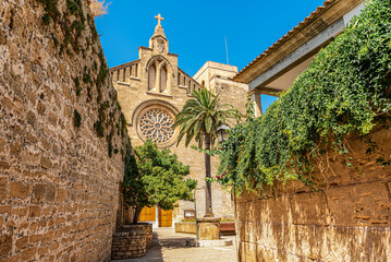 The ancient church of Sant Jaume in Alcudia, Mallorca, Spain