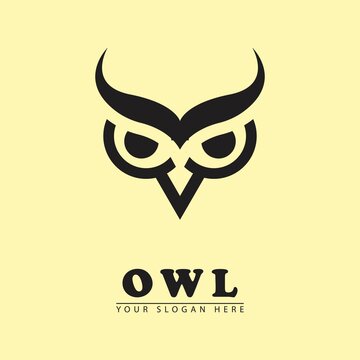 simple black owl logo icon