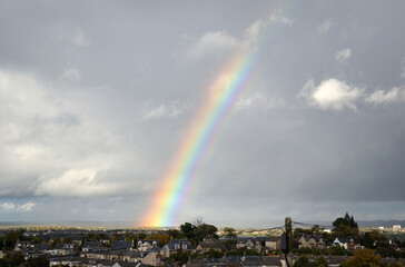 Rainbow seen above Rural Town