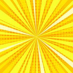 background in the style of comics, pop art. Vector banner for text. Yellow.