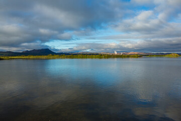 Very beautiful landscape in iceland in summer. Innocent nature on a volcanic island