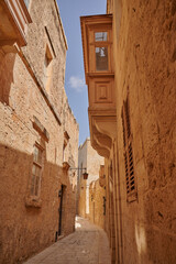 Empty street in Mdina, Malta