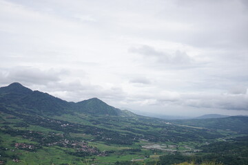 Fototapeta premium Landscape View from GunungBatu, Bogor, Indonesia