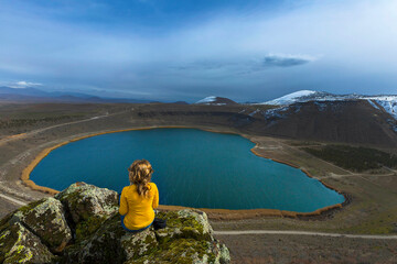 Narlıgöl, also known as Nar Lake or Acıgöl, is a vokanik crater lake in Niğde, Turkey. © SametGuler